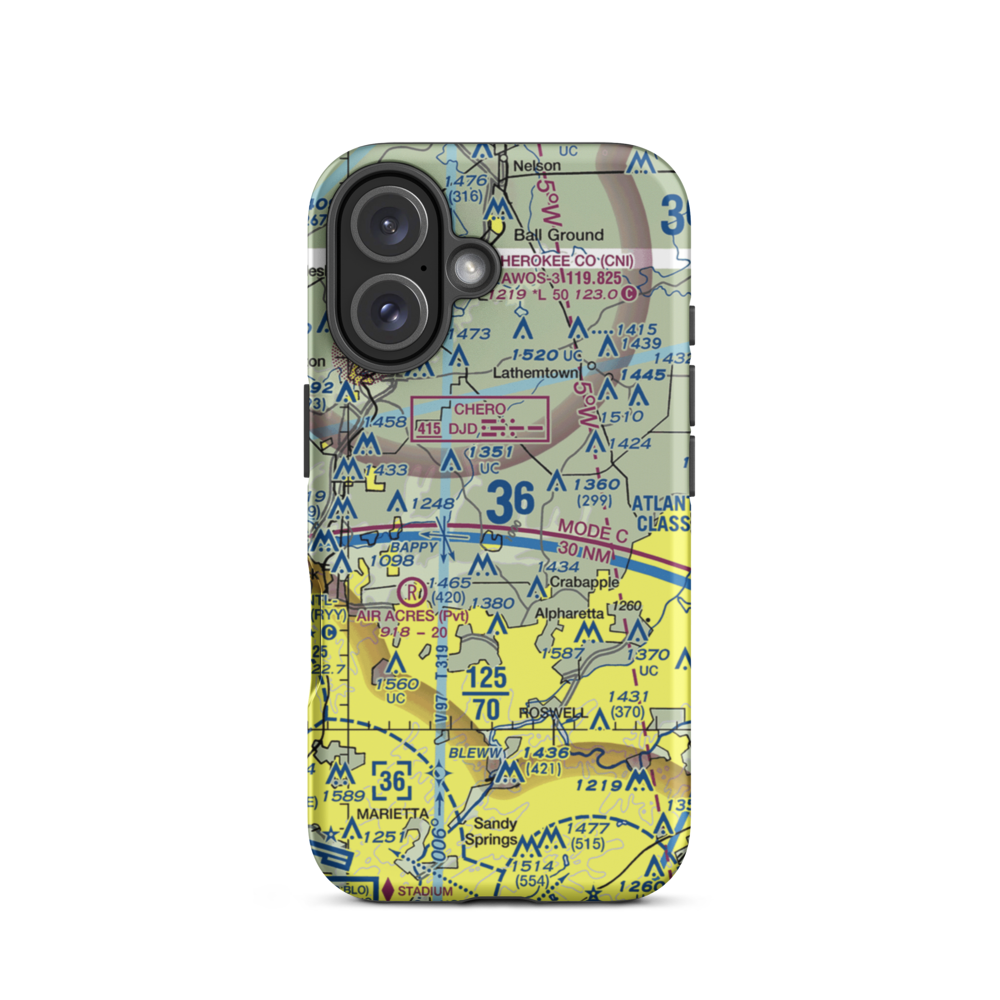 Holly Farm Airport (3GE9) VFR Sectional  Tough iPhone Case iPhone 16 model shown