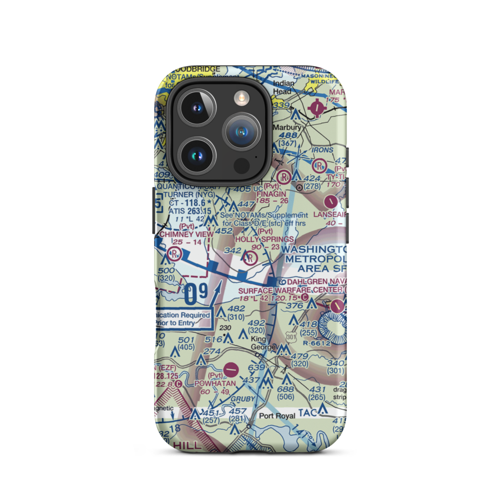 Holly Springs Farm Airport (MD55) VFR Sectional  Tough iPhone Case iPhone 16 Pro model shown