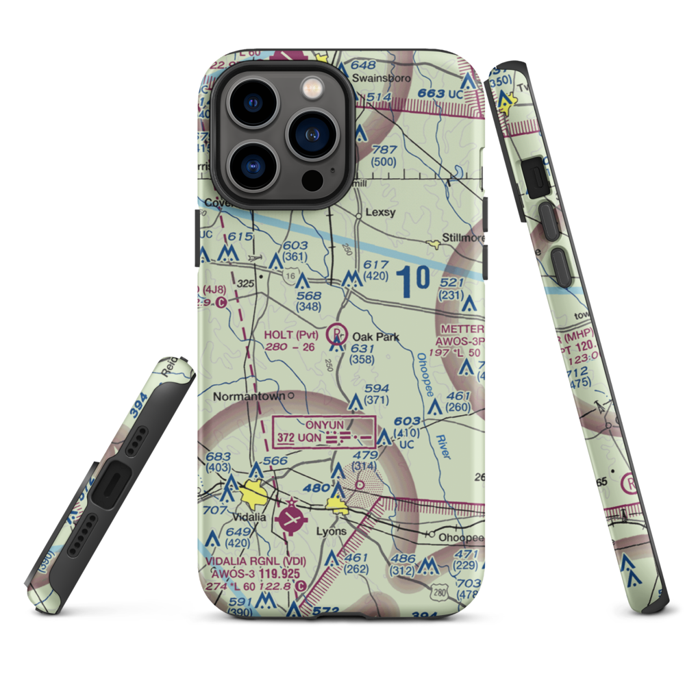 Holt Airpark (13GE) VFR Sectional  Tough iPhone Case iPhone 13 Pro Max model shown