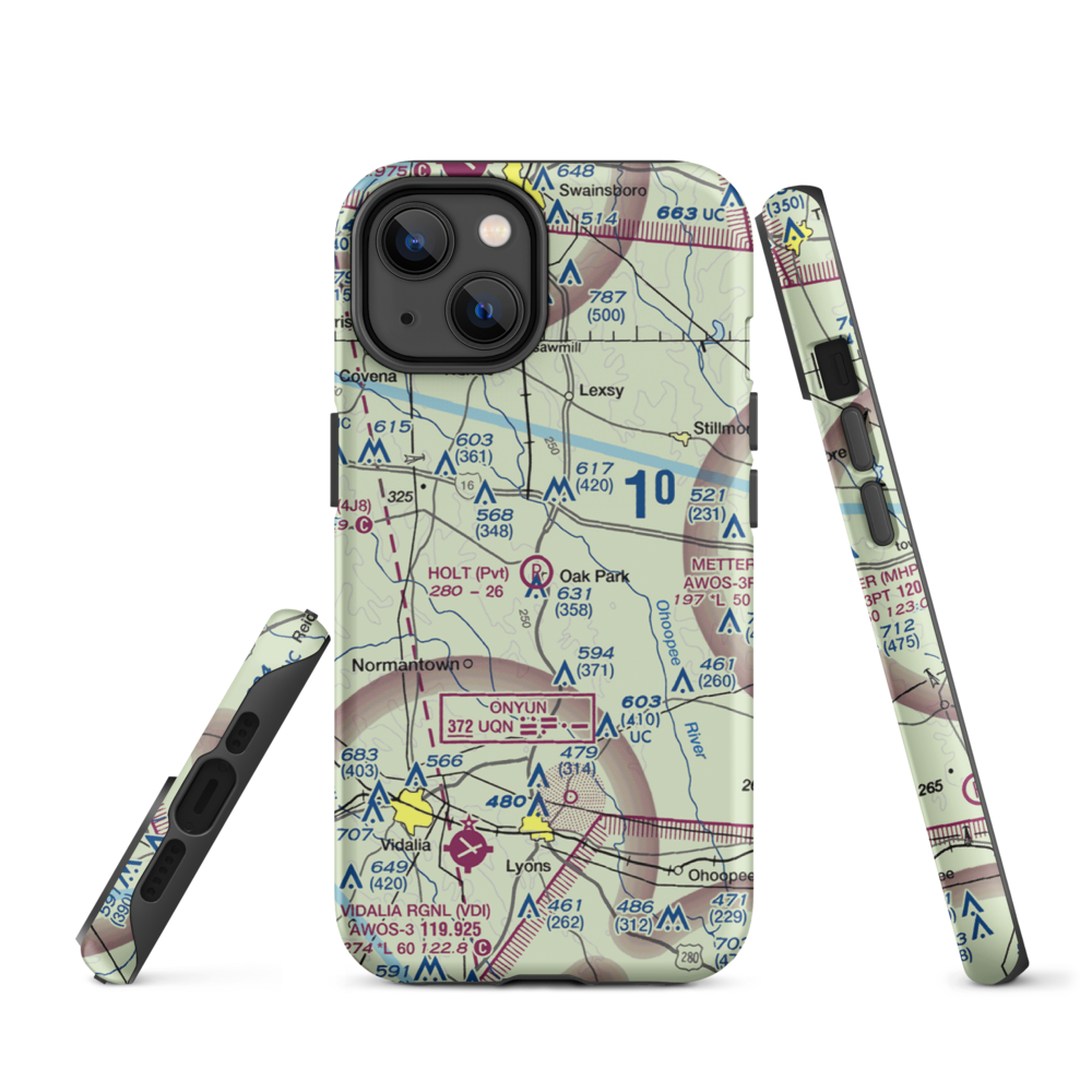 Holt Airpark (13GE) VFR Sectional  Tough iPhone Case iPhone 14 model shown