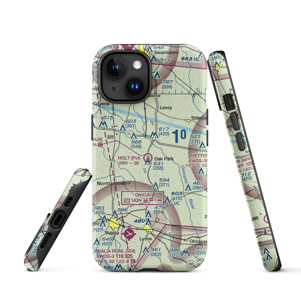 Holt Airpark (13GE) VFR Sectional  Tough iPhone Case iPhone 15 model shown