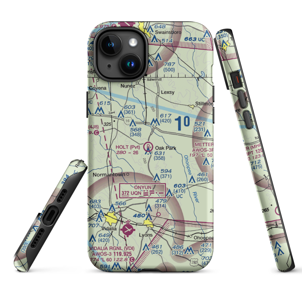 Holt Airpark (13GE) VFR Sectional  Tough iPhone Case iPhone 15 Plus model shown