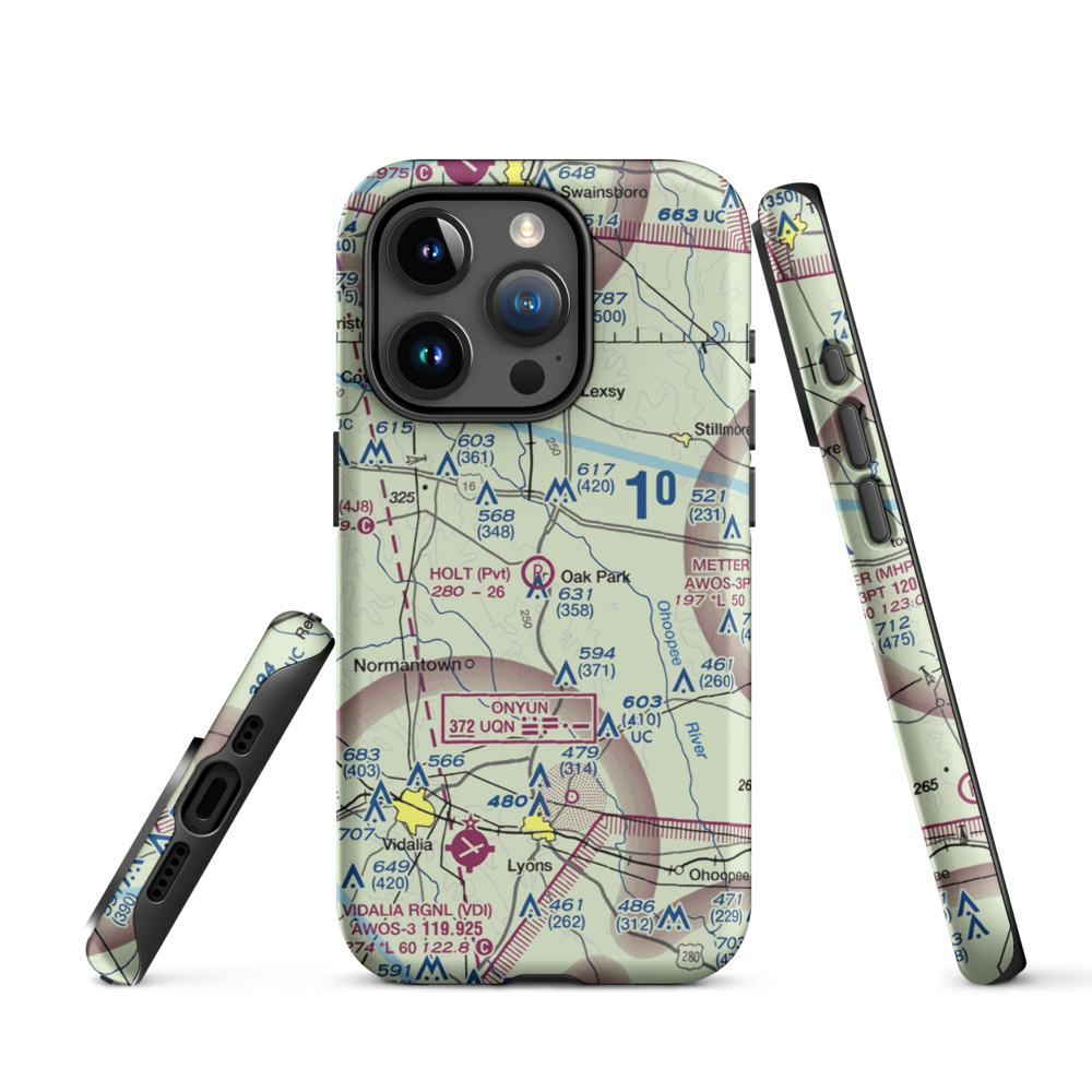 Holt Airpark (13GE) VFR Sectional  Tough iPhone Case iPhone 15 Pro model shown