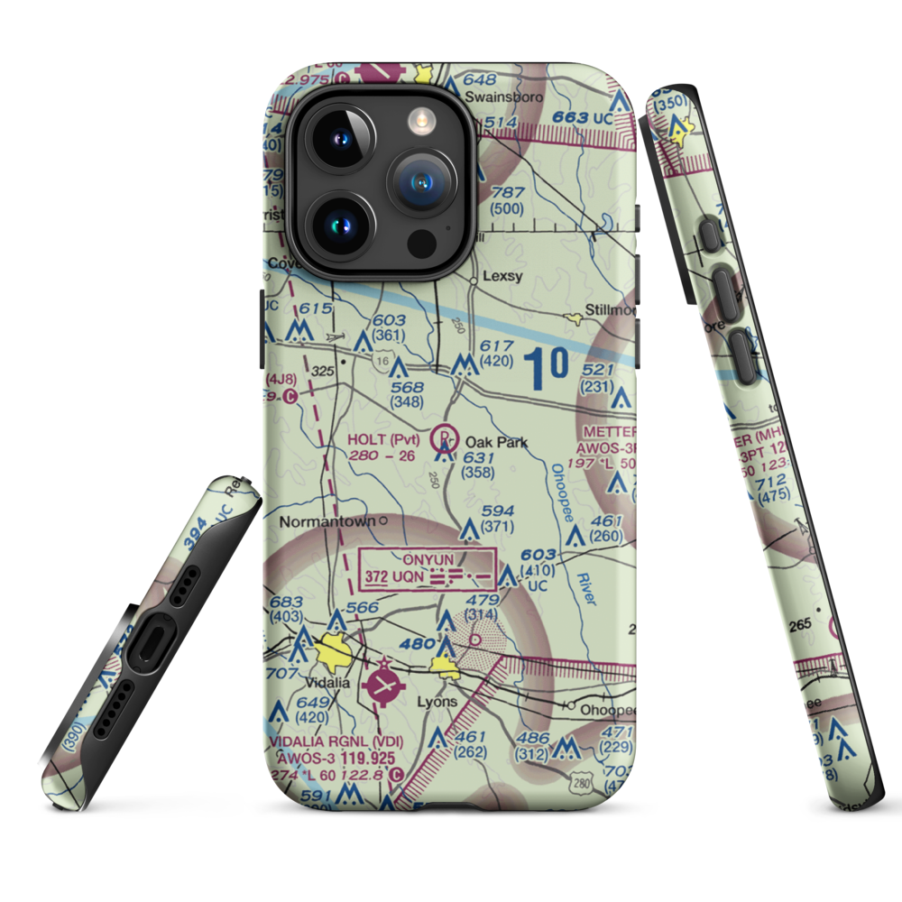 Holt Airpark (13GE) VFR Sectional  Tough iPhone Case iPhone 15 Pro Max model shown