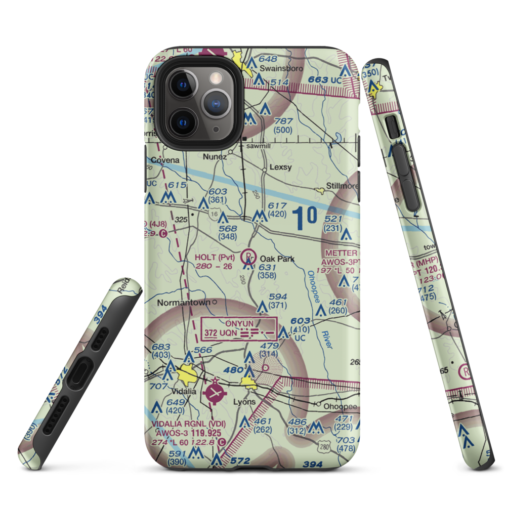 Holt Airpark (13GE) VFR Sectional  Tough iPhone Case iPhone 11 Pro Max model shown
