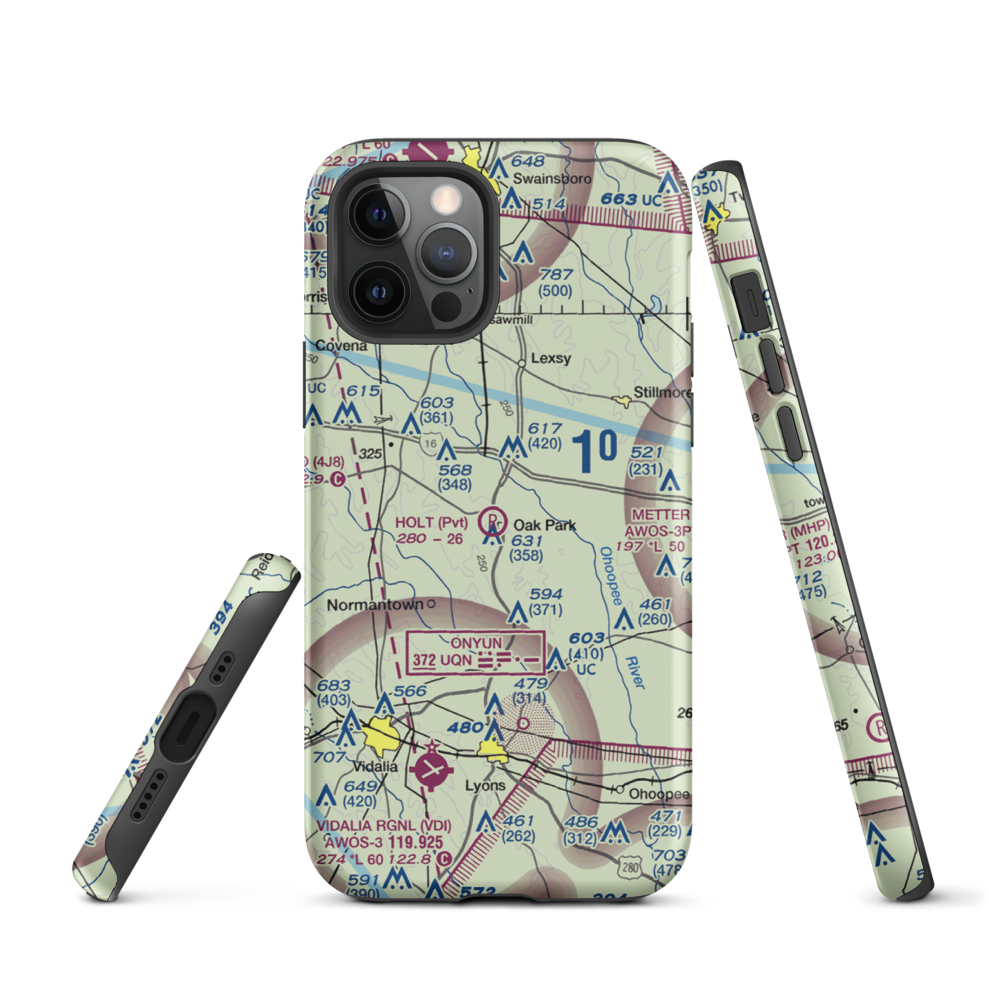 Holt Airpark (13GE) VFR Sectional  Tough iPhone Case iPhone 12 Pro model shown