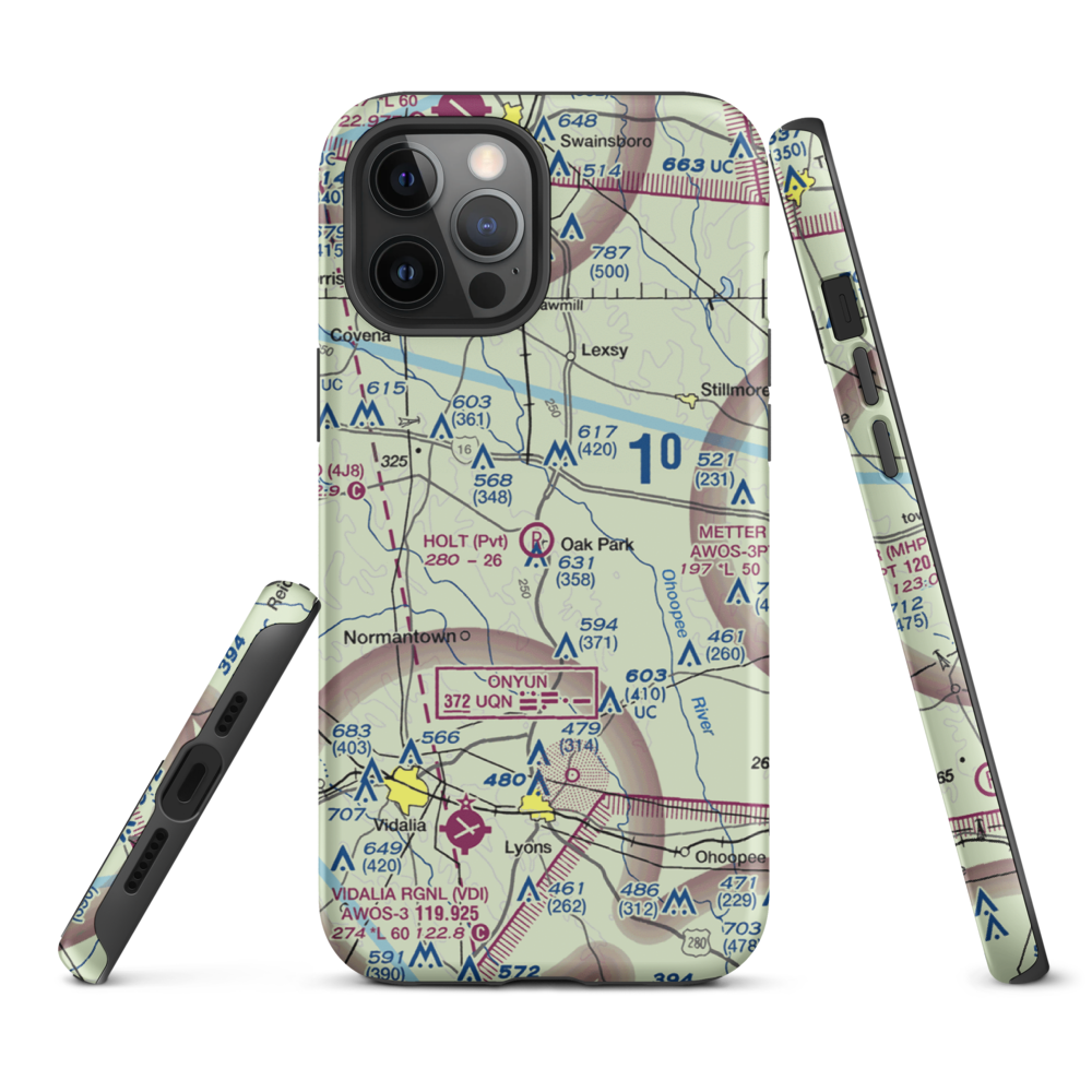 Holt Airpark (13GE) VFR Sectional  Tough iPhone Case iPhone 12 Pro Max model shown