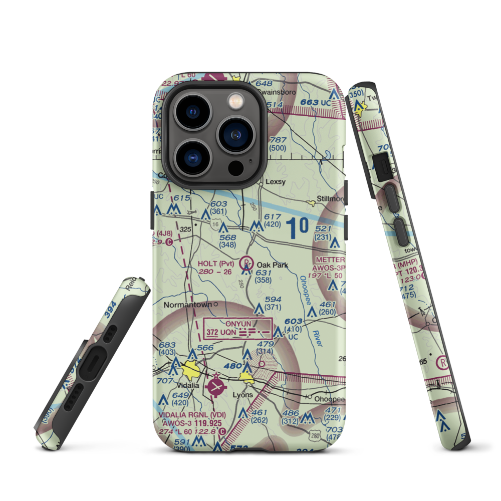 Holt Airpark (13GE) VFR Sectional  Tough iPhone Case iPhone 13 Pro model shown