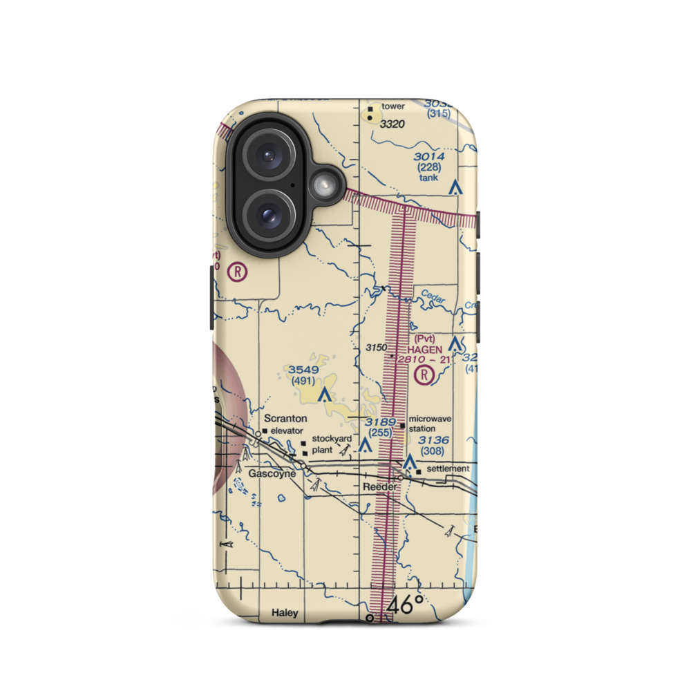 Holzman Airstrip (NA89) VFR Sectional  Tough iPhone Case iPhone 16 model shown