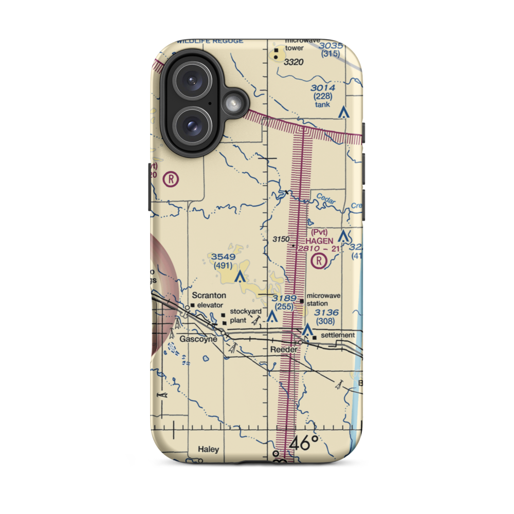 Holzman Airstrip (NA89) VFR Sectional  Tough iPhone Case iPhone 16 Plus model shown