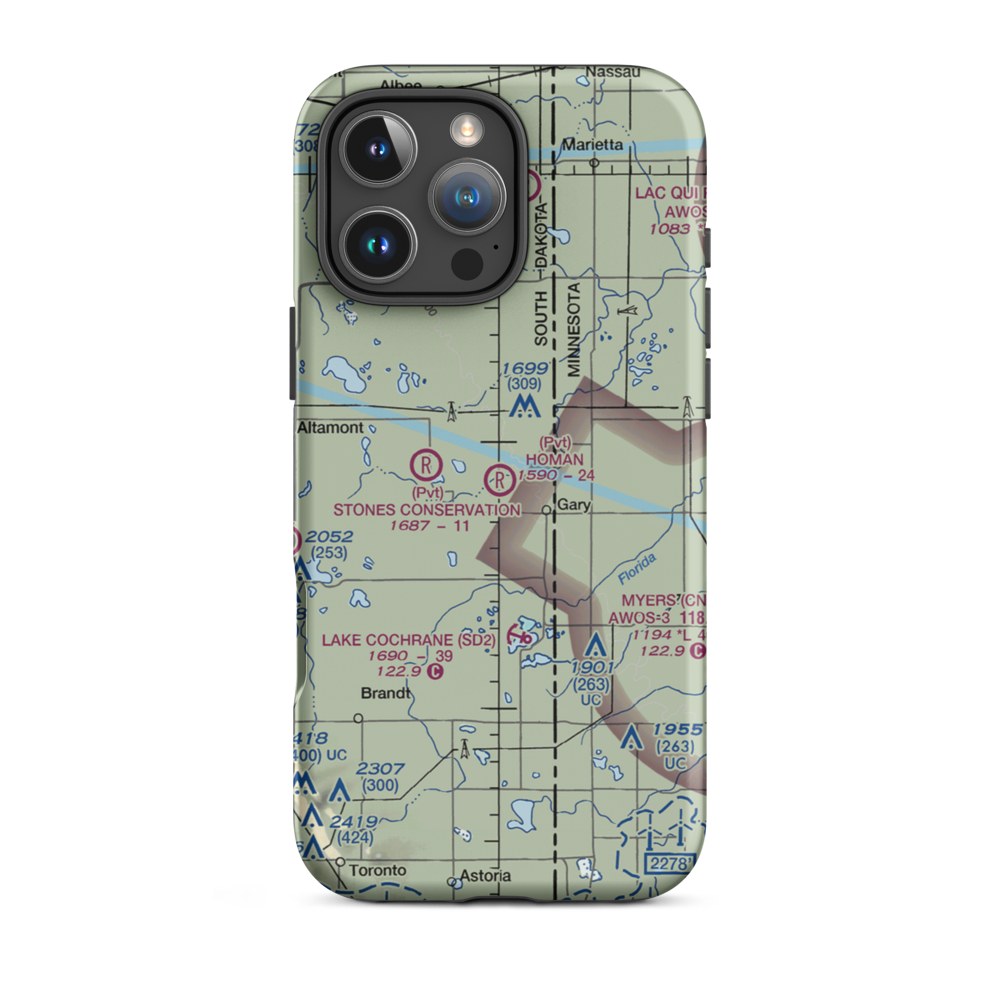 Homan Field (00SD) VFR Sectional  Tough iPhone Case iPhone 16 Pro Max model shown