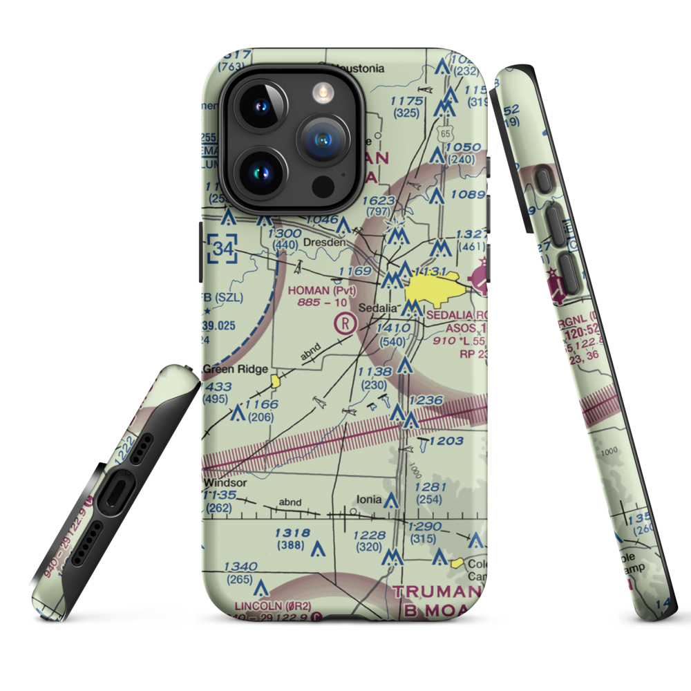 Homan Field (MO08) VFR Sectional  Tough iPhone Case iPhone 15 Pro Max model shown