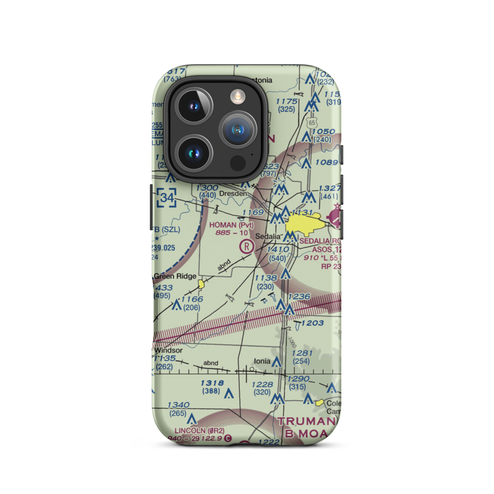 Homan Field (MO08) VFR Sectional  Tough iPhone Case iPhone 16 Pro model shown