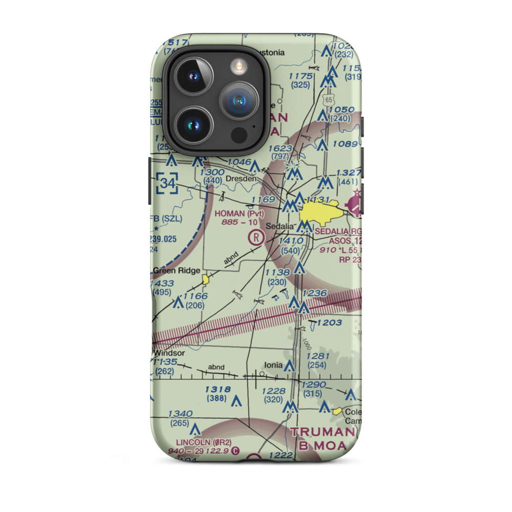 Homan Field (MO08) VFR Sectional  Tough iPhone Case iPhone 16 Pro Max model shown
