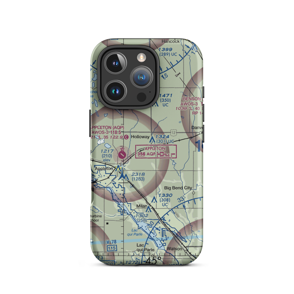 Home-Base Airport (MY58) VFR Sectional  Tough iPhone Case iPhone 16 Pro model shown