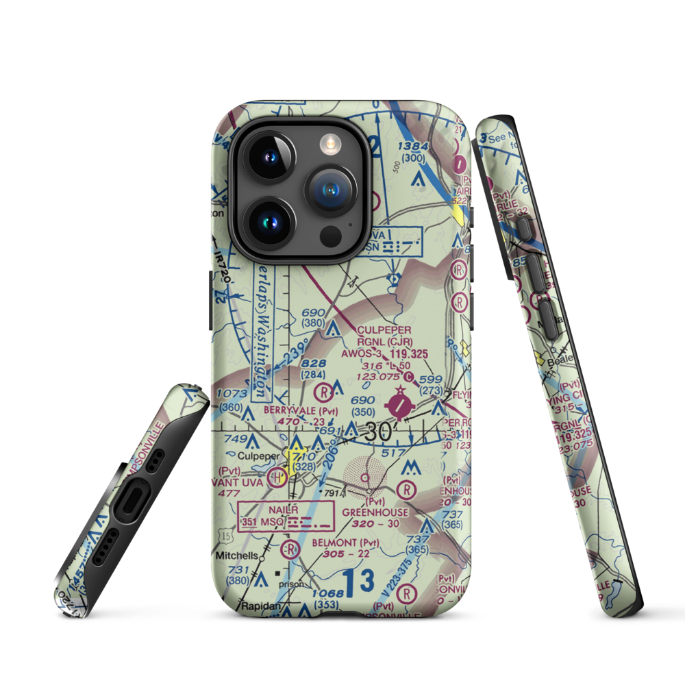 Homeland Airport (VA67) VFR Sectional  Tough iPhone Case iPhone 15 Pro model shown