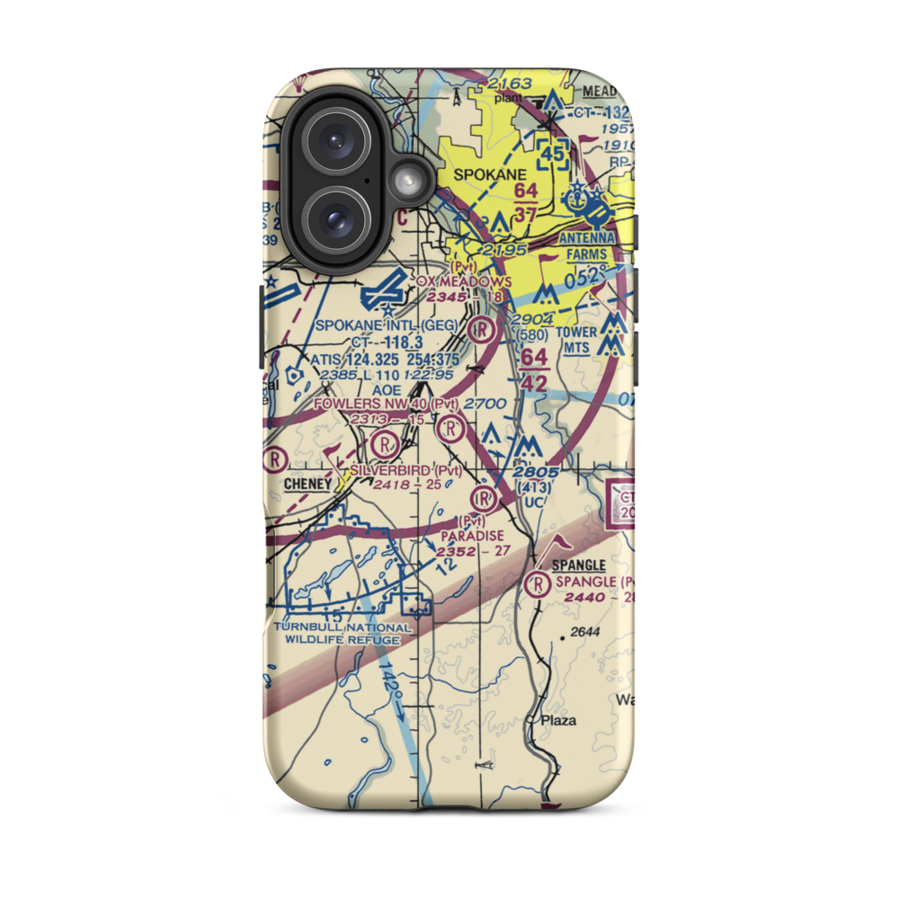 Homeport Airport (11WA) VFR Sectional  Tough iPhone Case iPhone 16 Plus model shown