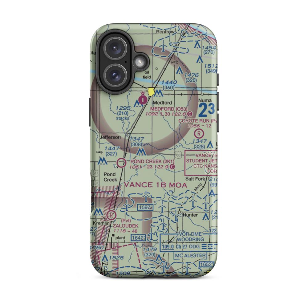 Homestead Farms Airport (O66) VFR Sectional  Tough iPhone Case iPhone 16 Plus model shown