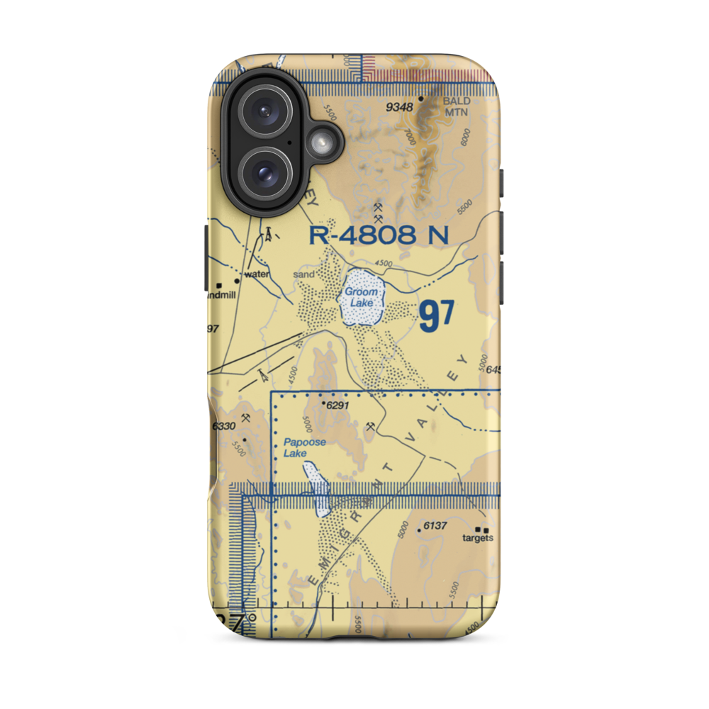 Homey (Area 51) Airport (KXTA) VFR Sectional  Tough iPhone Case iPhone 16 Plus model shown