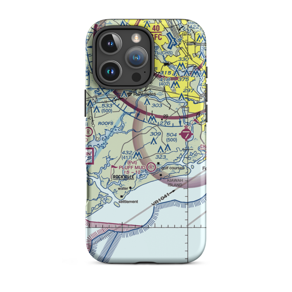 Hondarosa Airport (SC42) VFR Sectional  Tough iPhone Case iPhone 16 Pro Max model shown