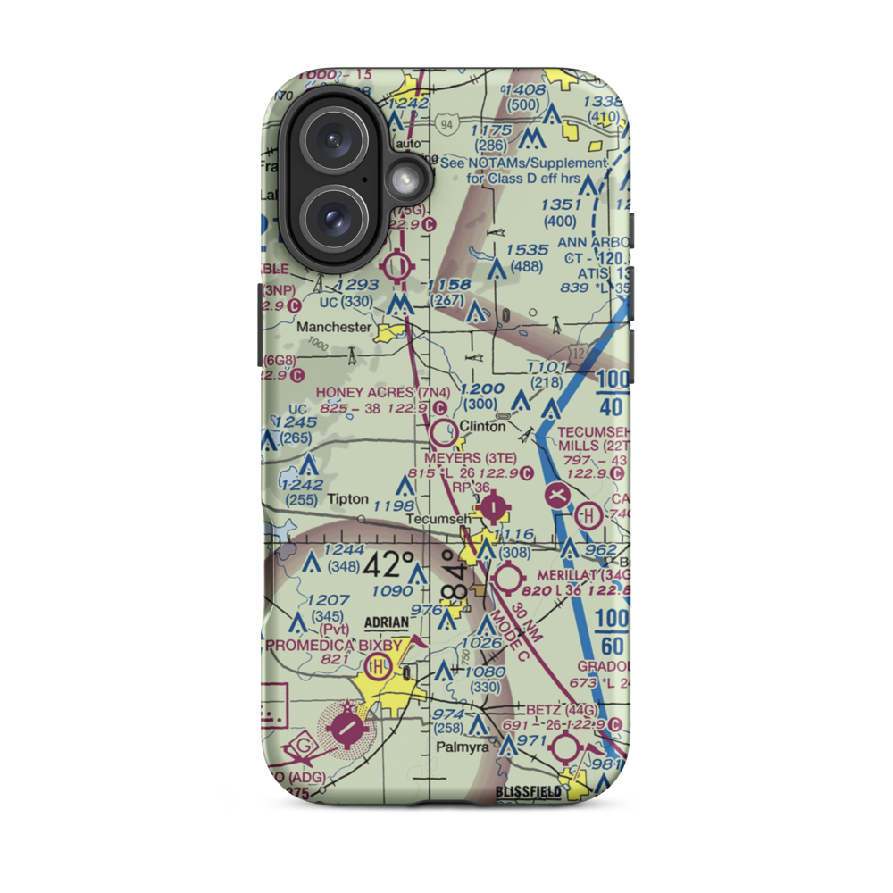 Honey Acres Airport (7N4) VFR Sectional  Tough iPhone Case iPhone 16 Plus model shown