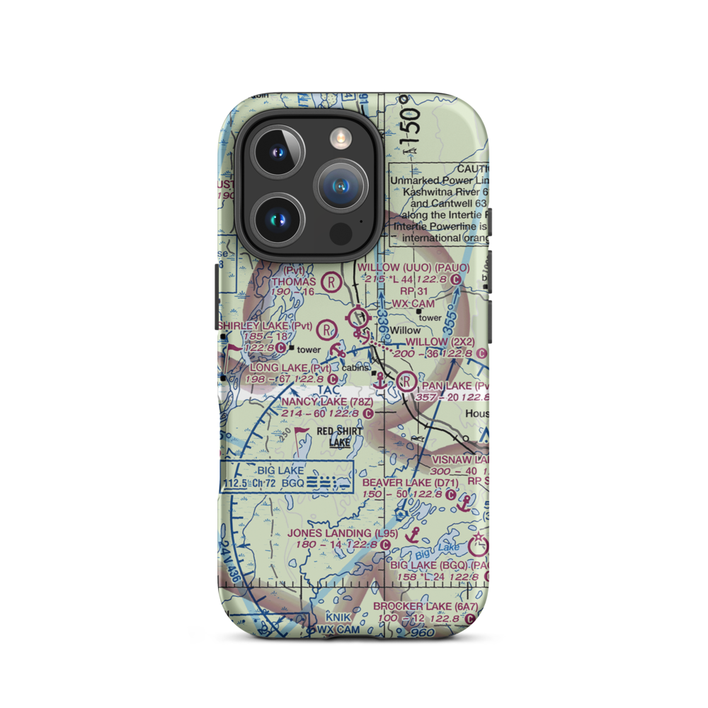 Honeybee Lake Aero Park Airport (25AK) VFR Sectional  Tough iPhone Case iPhone 16 Pro model shown