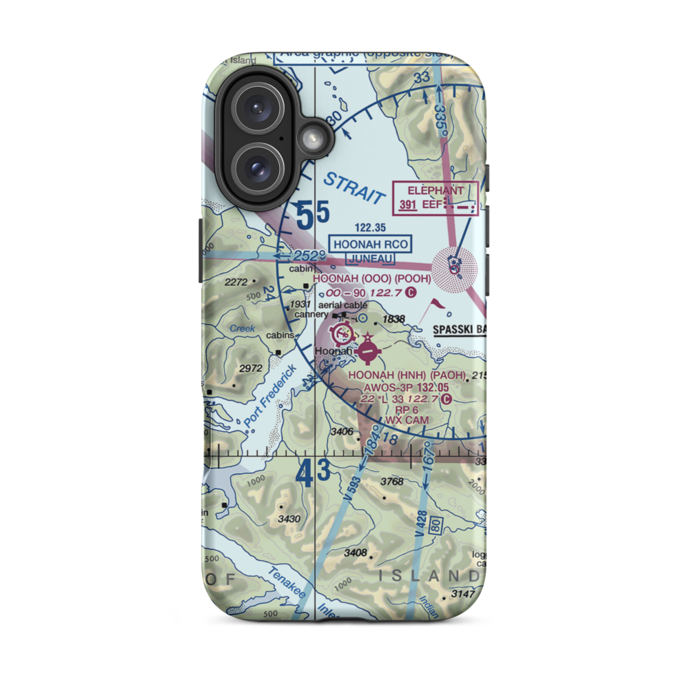 Hoonah Seaplane Base (OOH) VFR Sectional  Tough iPhone Case iPhone 16 Plus model shown