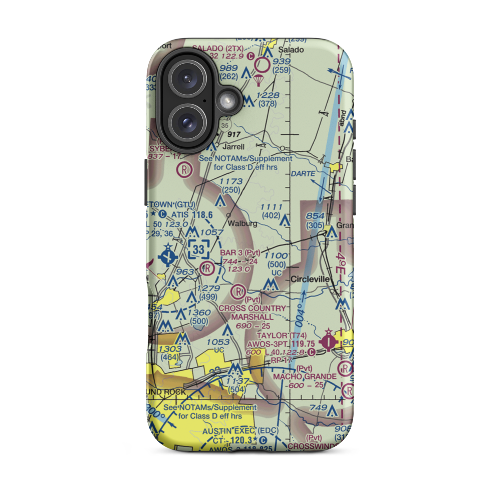 Hoopes Ranch Airport (57XS) VFR Sectional  Tough iPhone Case iPhone 16 Plus model shown
