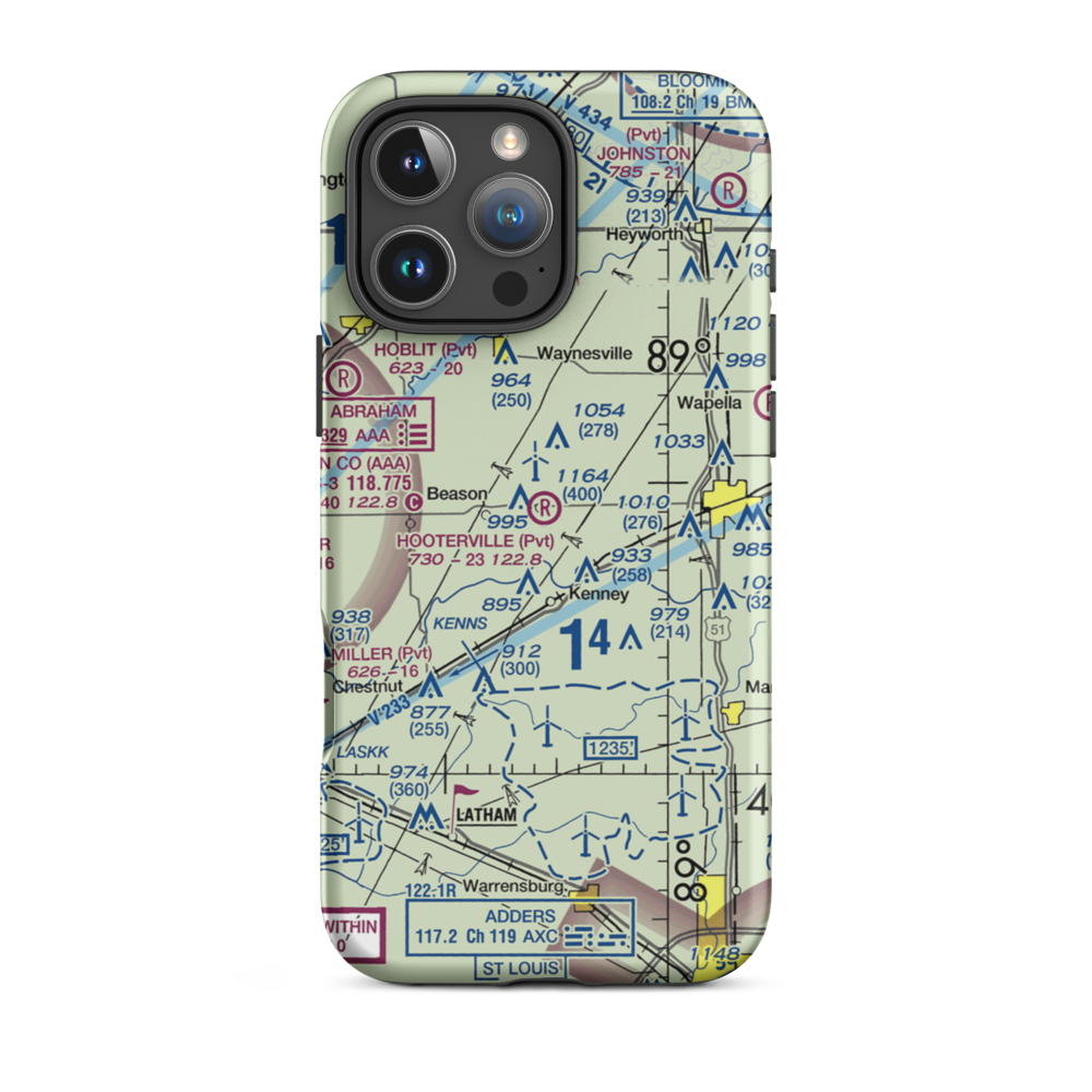 Hooterville Airport (7IS3) VFR Sectional  Tough iPhone Case iPhone 16 Pro Max model shown
