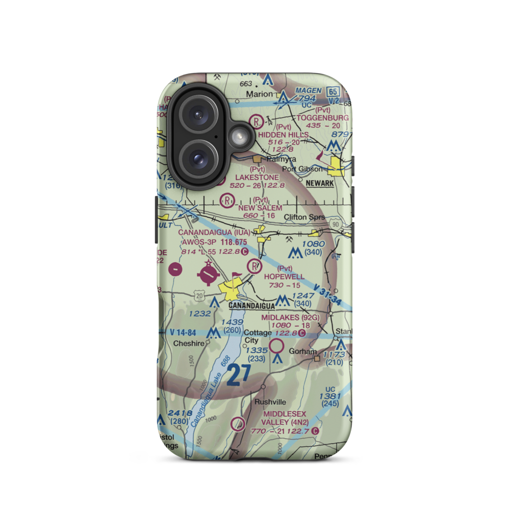 Hopewell Airpark (90NY) VFR Sectional  Tough iPhone Case iPhone 16 model shown