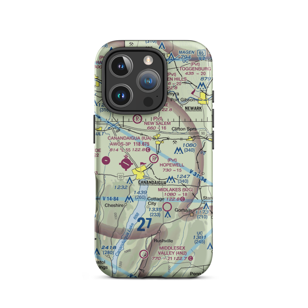 Hopewell Airpark (90NY) VFR Sectional  Tough iPhone Case iPhone 16 Pro model shown