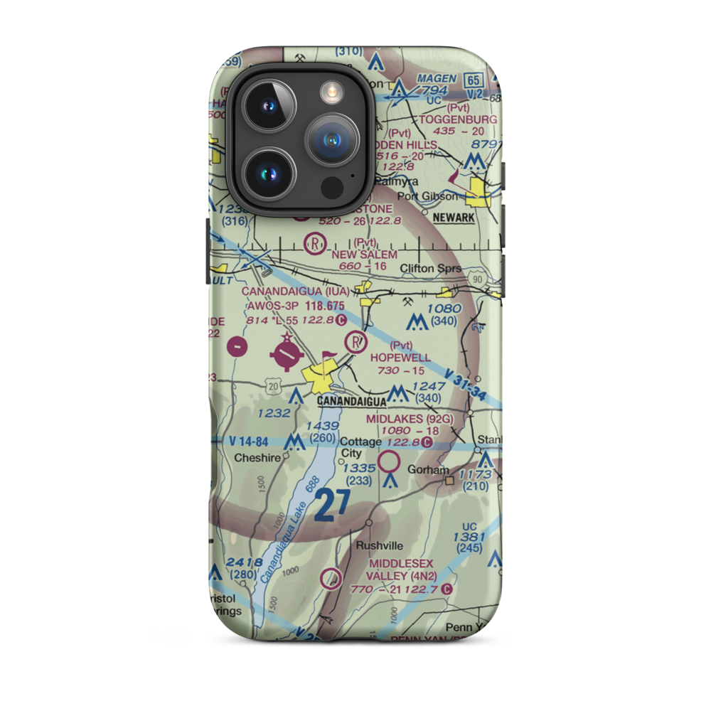 Hopewell Airpark (90NY) VFR Sectional  Tough iPhone Case iPhone 16 Pro Max model shown