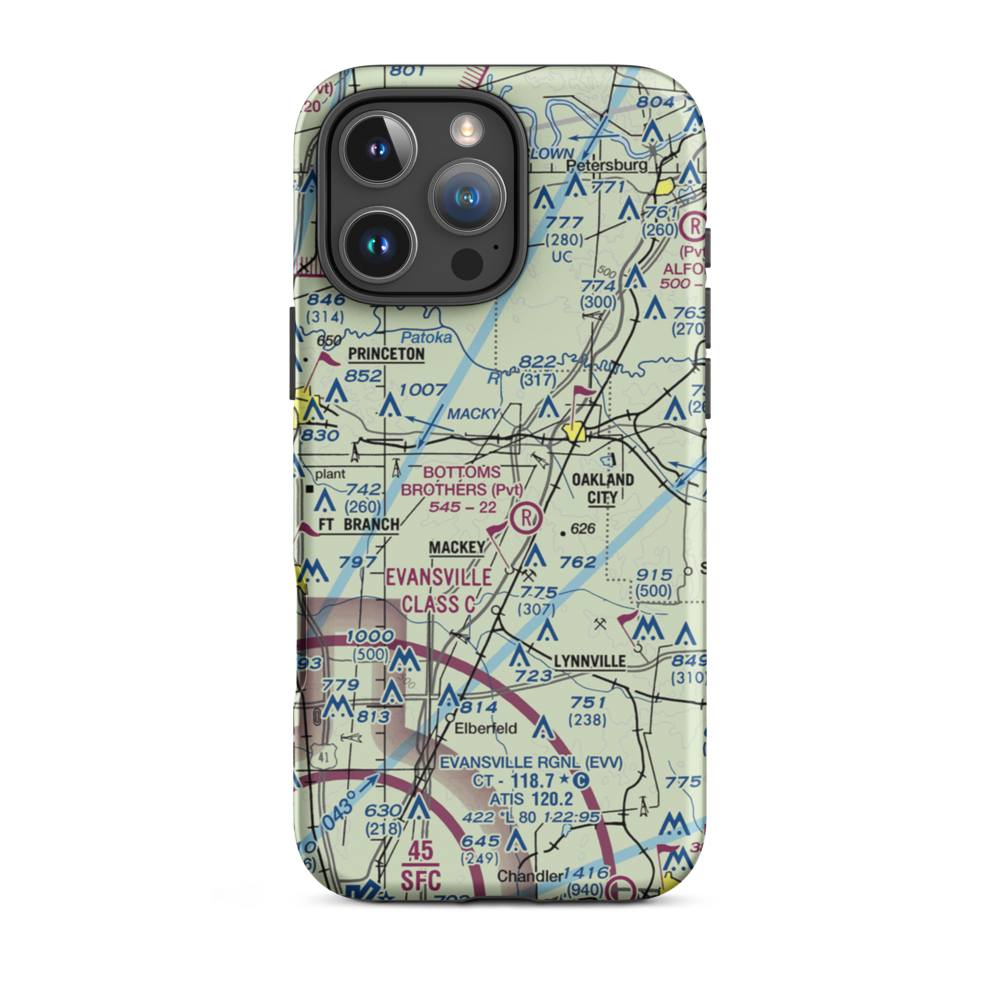 Hopkins Farms Airport (II40) VFR Sectional  Tough iPhone Case iPhone 16 Pro Max model shown