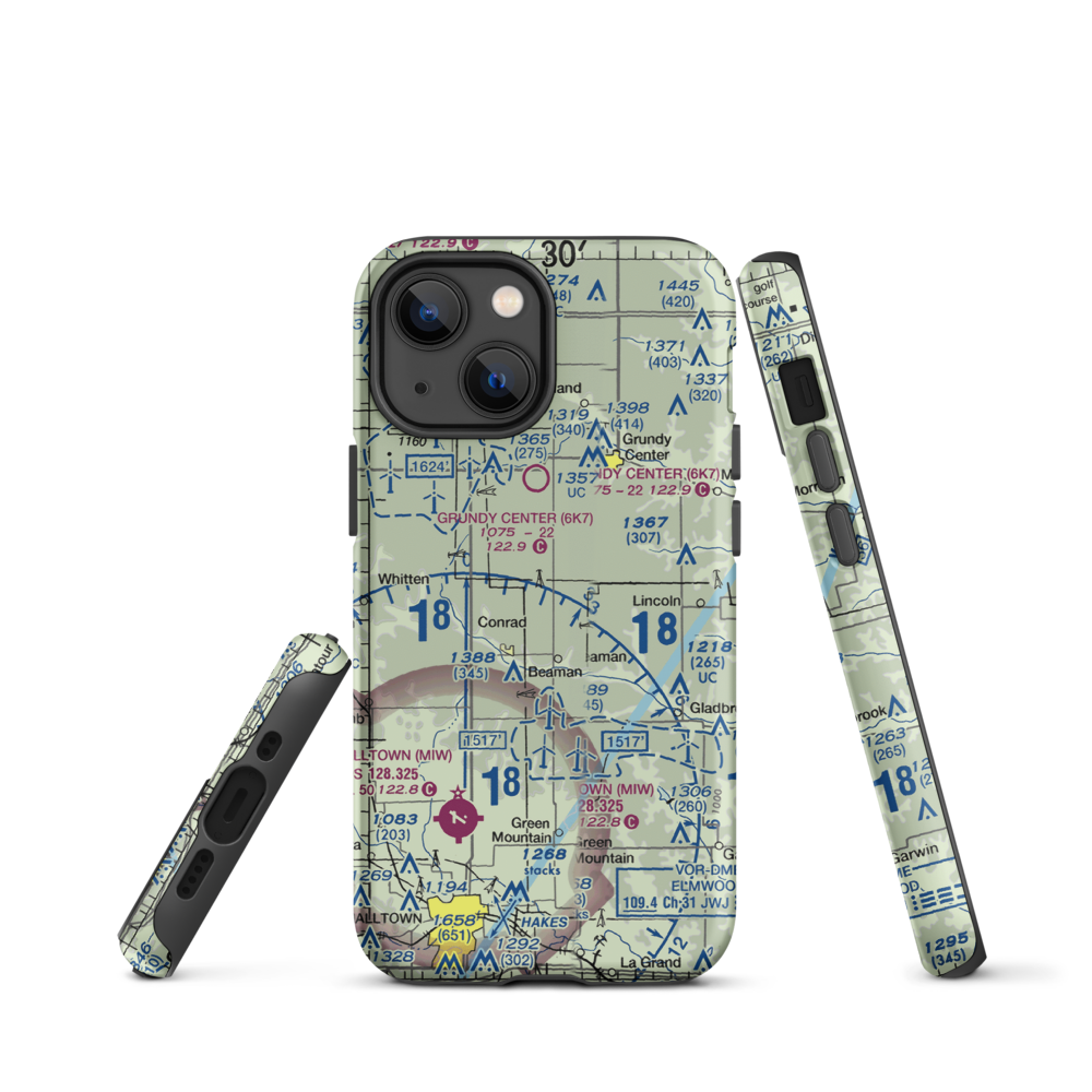 Hoppe Airspray (HOPA) VFR Sectional  Tough iPhone Case iPhone 13 mini model shown