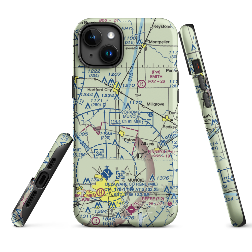 Horizon Field (IN63) VFR Sectional  Tough iPhone Case iPhone 15 Plus model shown
