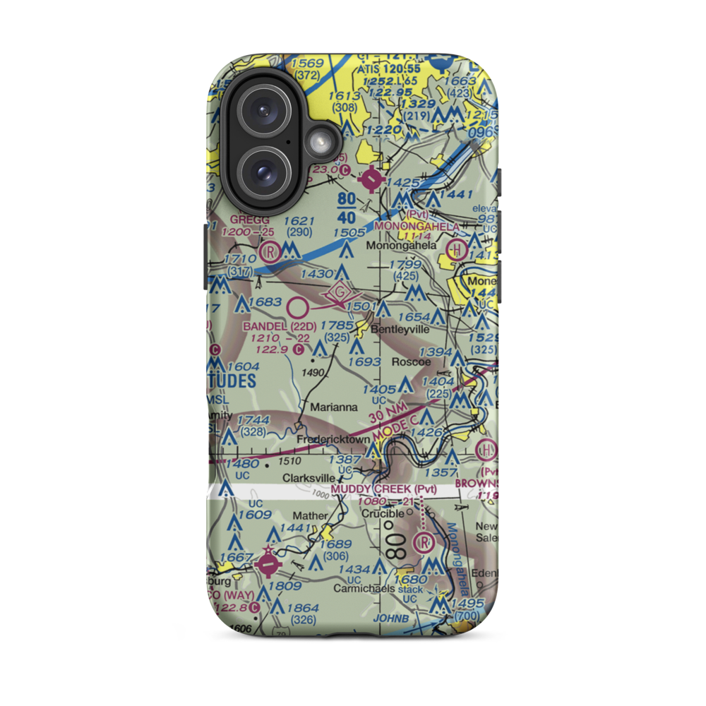 Horne Airport (PN95) VFR Sectional  Tough iPhone Case iPhone 16 Plus model shown