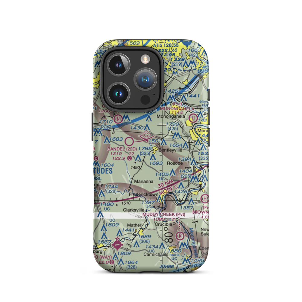 Horne Airport (PN95) VFR Sectional  Tough iPhone Case iPhone 16 Pro model shown