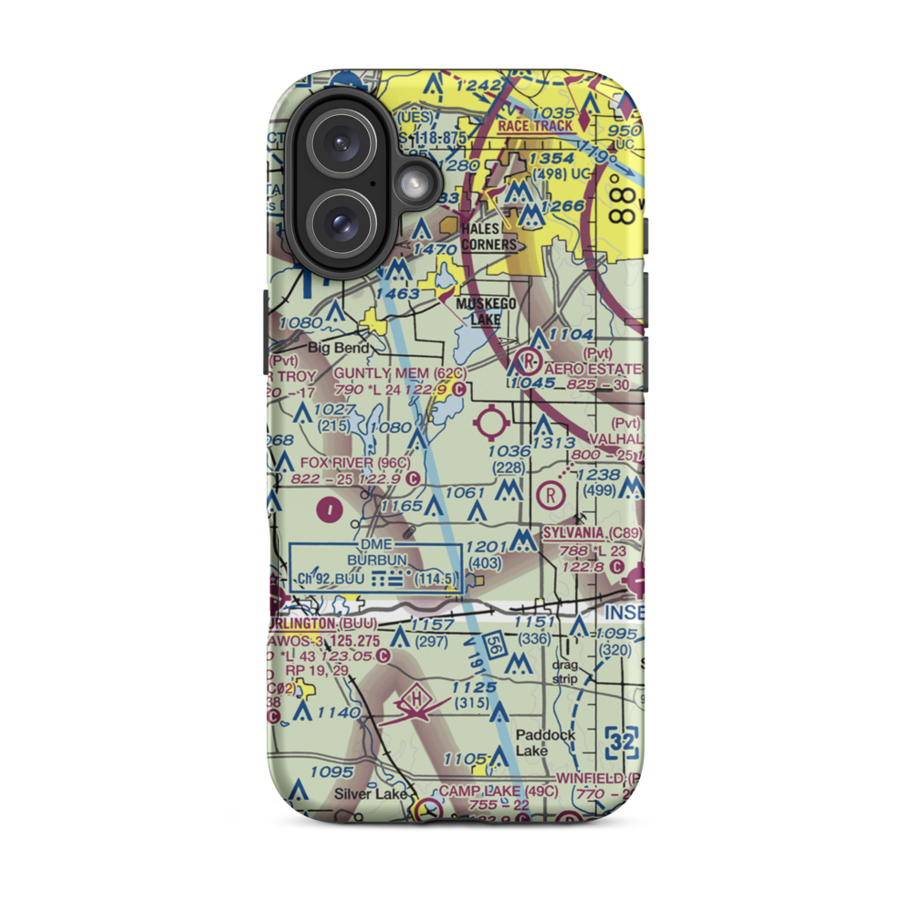 Horner Farms Airport (WI03) VFR Sectional  Tough iPhone Case iPhone 16 Plus model shown