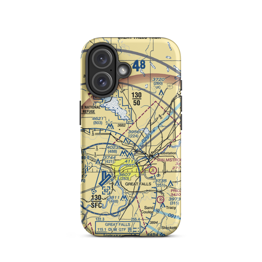 Horner Field (MT40) VFR Sectional  Tough iPhone Case iPhone 16 model shown