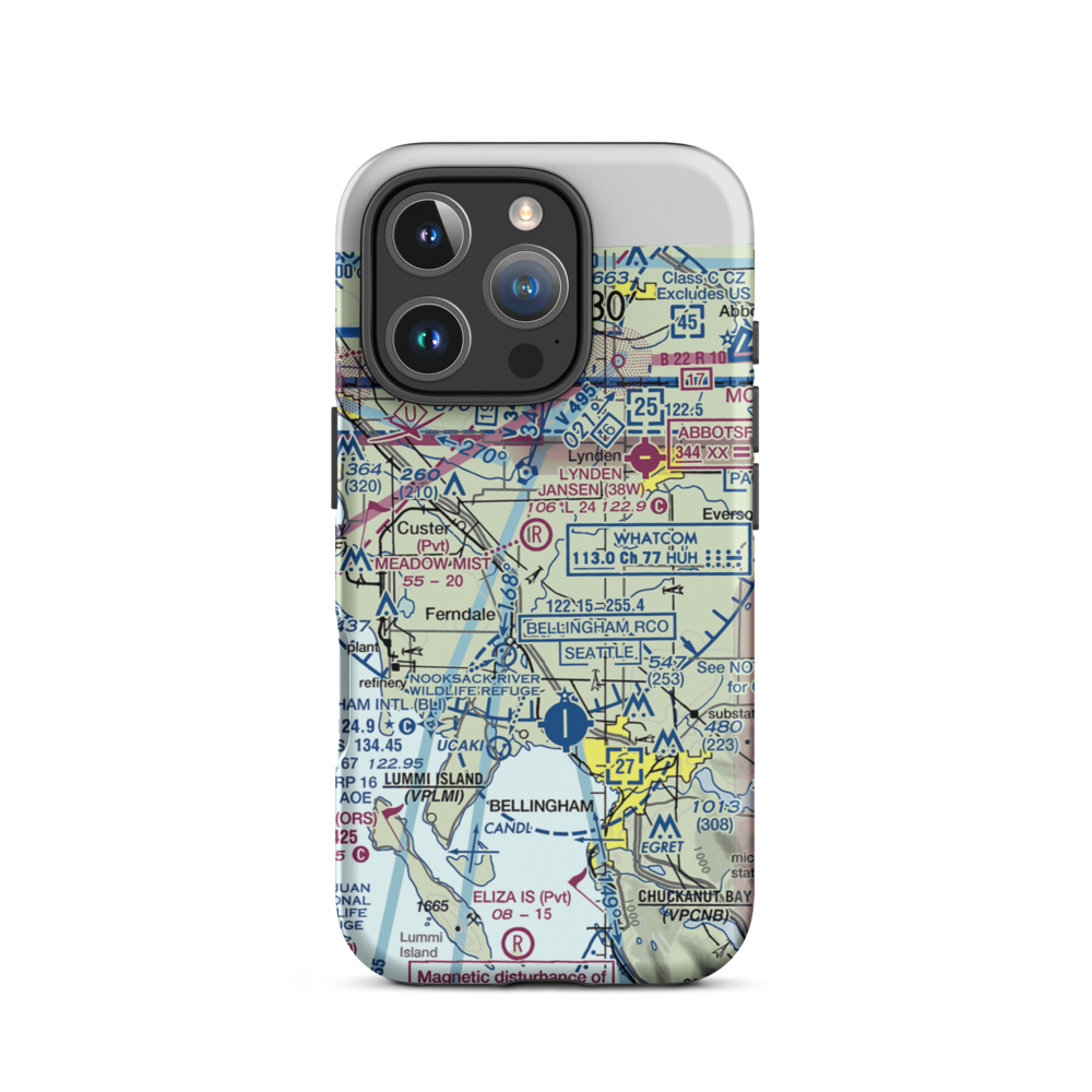 Horse Fly Airport (WA88) VFR Sectional  Tough iPhone Case iPhone 16 Pro model shown