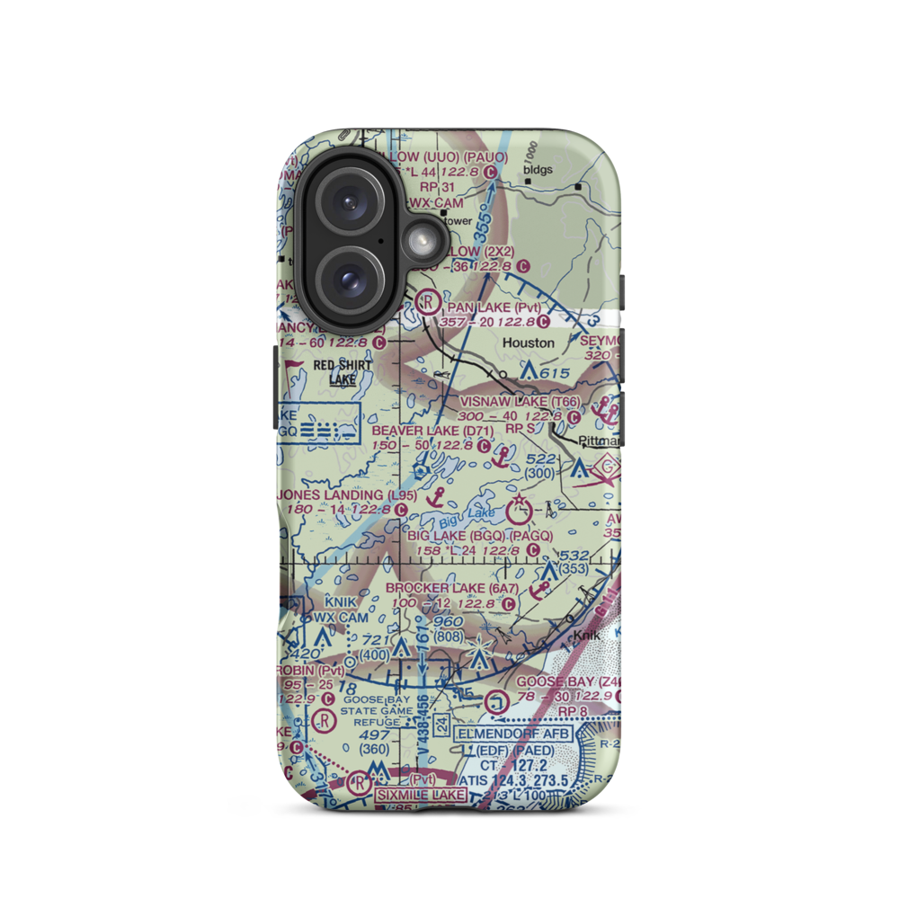 Horseshoe Lake Seaplane Base (AA02) VFR Sectional  Tough iPhone Case iPhone 16 model shown