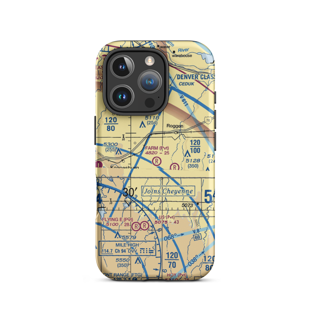 Horseshoe Landings Airport (CO60) VFR Sectional  Tough iPhone Case iPhone 16 Pro model shown
