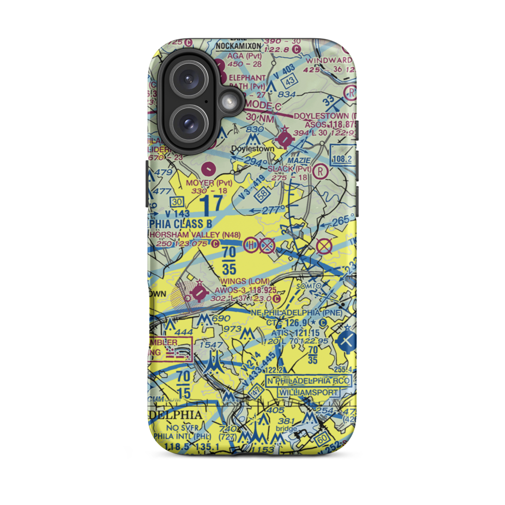 Horsham Valley Airways Inc Heliport (N48) VFR Sectional  Tough iPhone Case iPhone 16 Plus model shown
