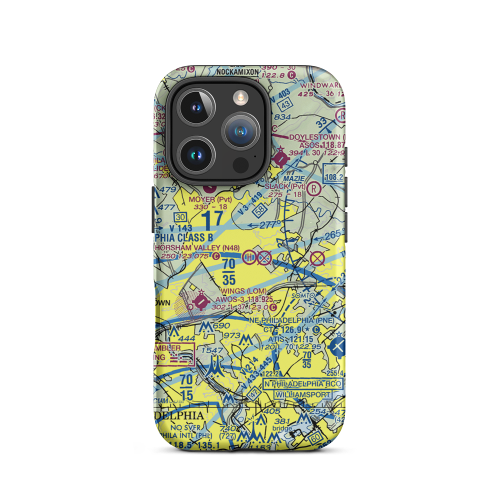 Horsham Valley Airways Inc Heliport (N48) VFR Sectional  Tough iPhone Case iPhone 16 Pro model shown