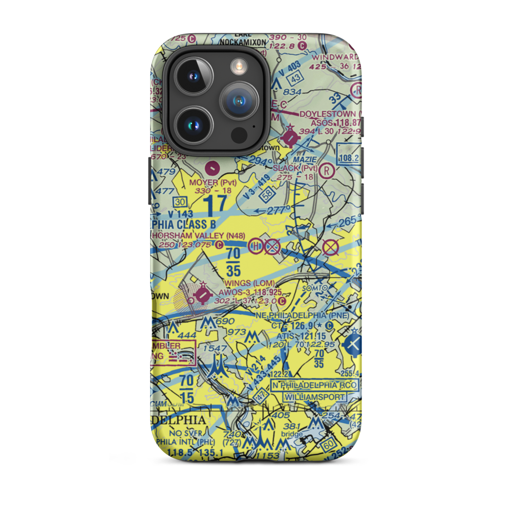 Horsham Valley Airways Inc Heliport (N48) VFR Sectional  Tough iPhone Case iPhone 16 Pro Max model shown