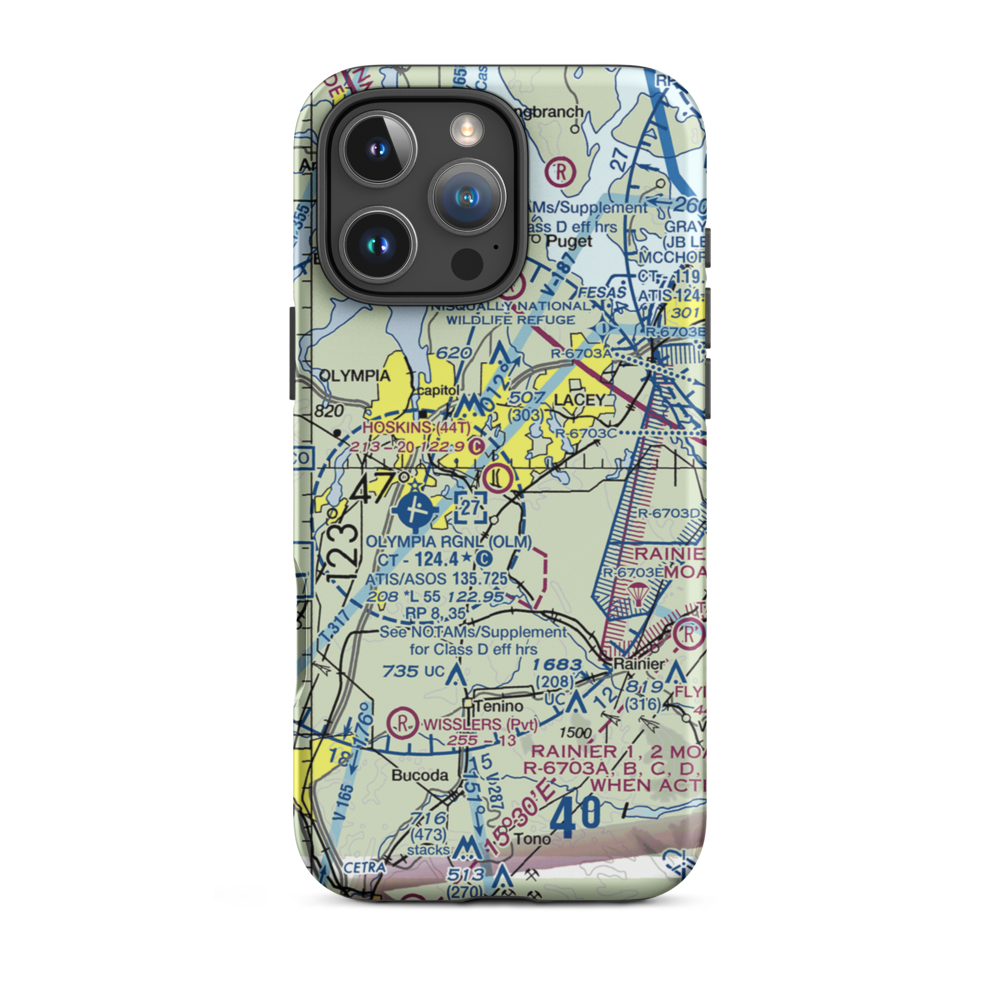 Hoskins Field (44T) VFR Sectional  Tough iPhone Case iPhone 16 Pro Max model shown