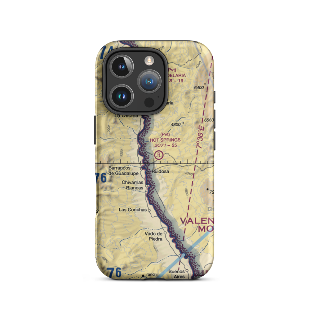 Hot Springs Airport (3TE4) VFR Sectional  Tough iPhone Case iPhone 16 Pro model shown