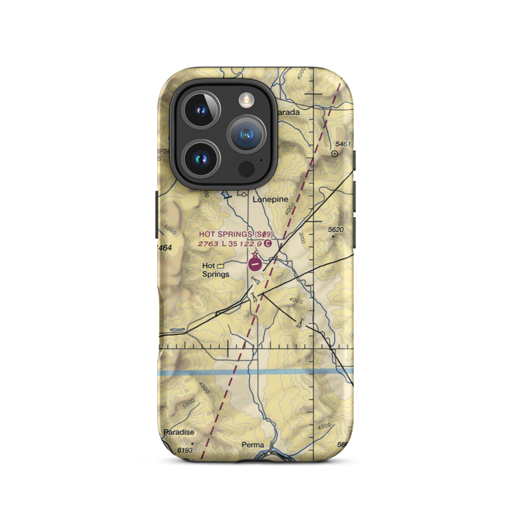 Hot Springs Airport (S09) VFR Sectional  Tough iPhone Case iPhone 16 Pro model shown