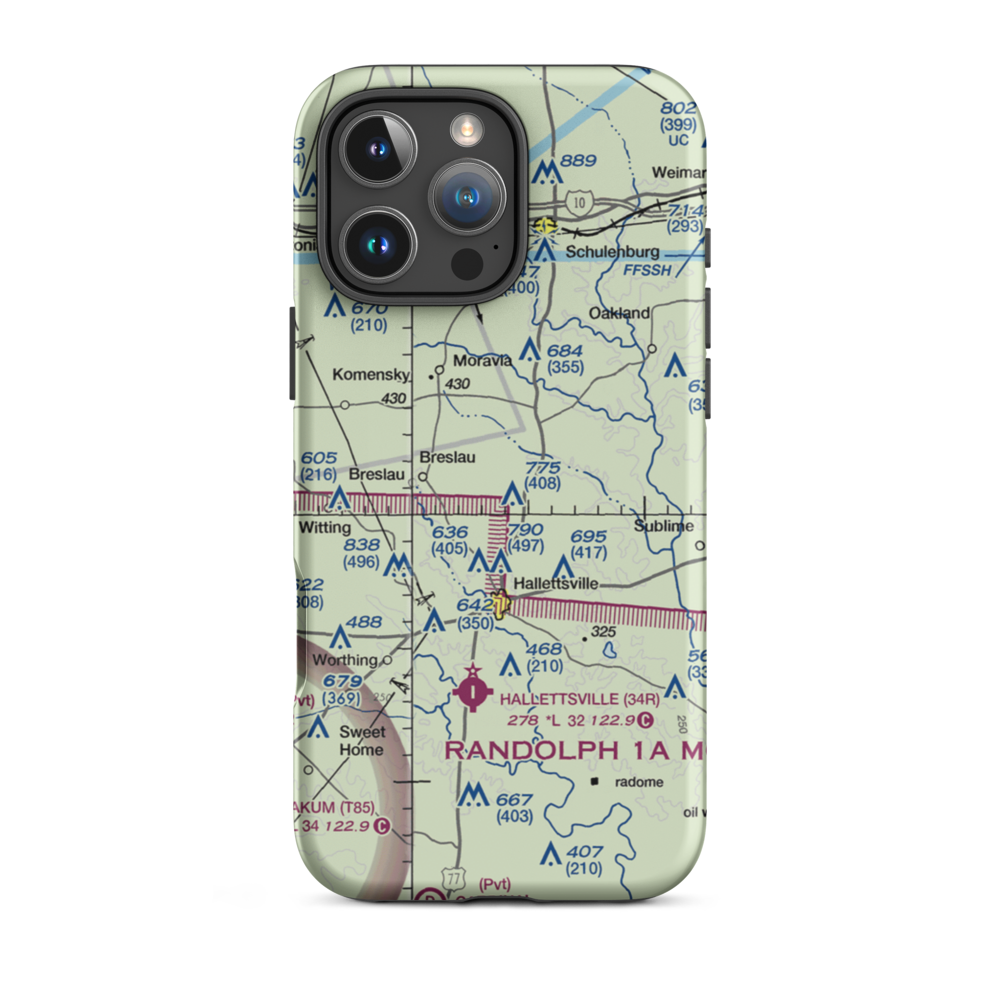 Hound Run Airport (XA40) VFR Sectional  Tough iPhone Case iPhone 16 Pro Max model shown