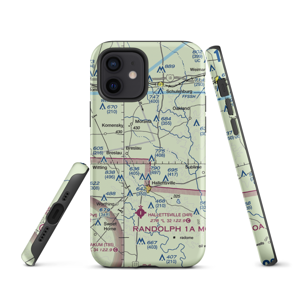 Hound Run Airport (XA40) VFR Sectional  Tough iPhone Case iPhone 12 model shown